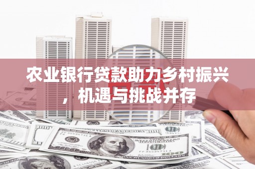 古塔农业银行贷款助力乡村振兴，机遇与挑战并存