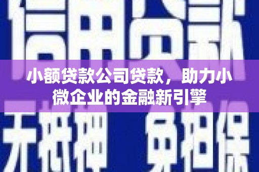 古塔小额贷款公司贷款，助力小微企业的金融新引擎