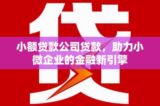 古塔小额贷款公司贷款，助力小微企业的金融新引擎