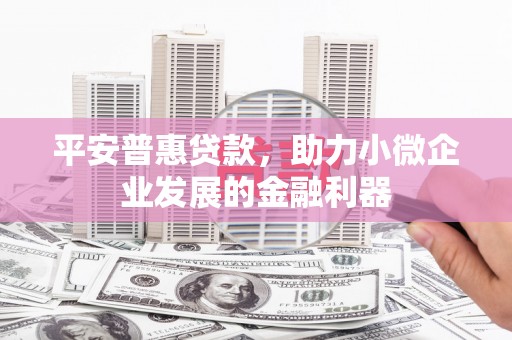 古塔平安普惠贷款，助力小微企业发展的金融利器